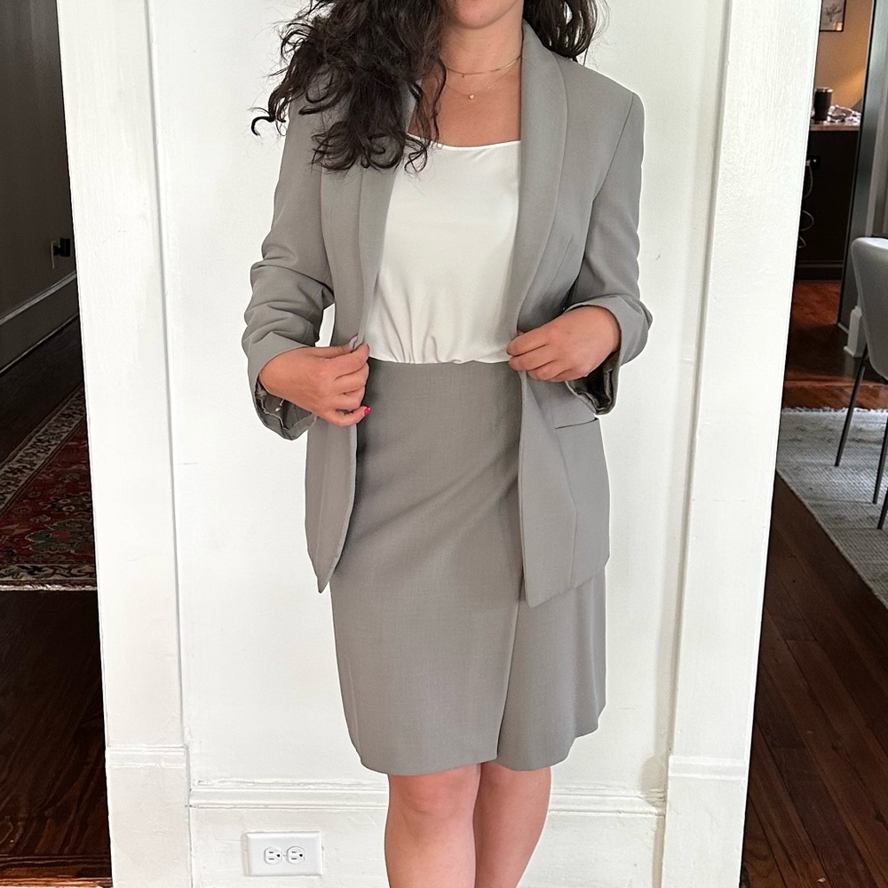 Giorgio Armani Gray Skirt Suit